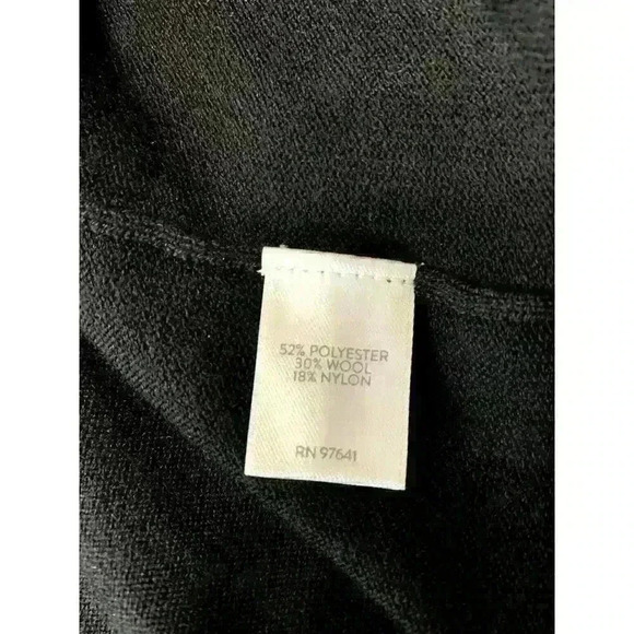 J Jill Black Wool Blend Button Up Cardigan Size large Career Lagenlook Casual - Picture 6 of 8